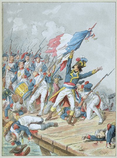 アルコレ橋を渡るボナパルト（1796年11月 作： Frederic Theodore Lix