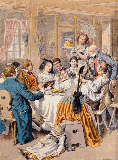 アルザスでの婚約のお祝い、1901 作： Frederic Theodore Lix
