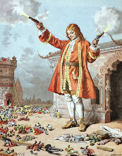 ジョナサン・スウィフト（1667-1745）による「レヴォヤージュドガリバー」のイラスト 作： Frederic Theodore Lix
