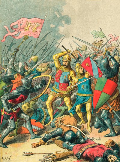 ポワティエの戦いでジョン王 作： Frederic Theodore Lix