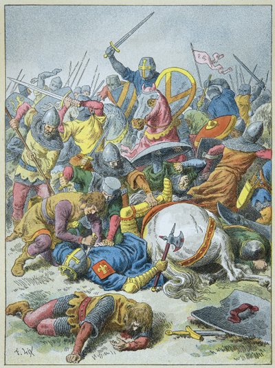 1214年、ブービンズの戦いでのフィリップ・オーギュスト王（彫刻作品 作： Frederic Theodore Lix