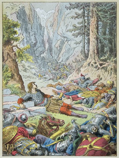 ローランドはロンセスヴァローの戦いで死亡 作： Frederic Theodore Lix