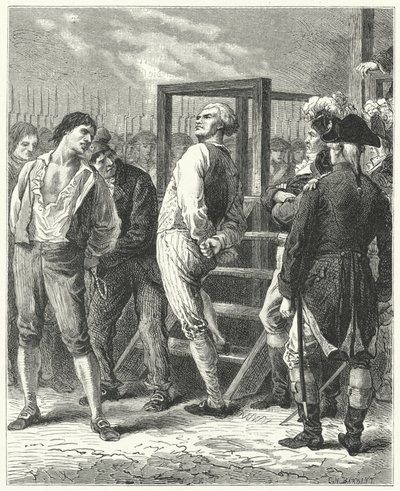 ジョルジュ・ダントンの処刑、1794年 作： Frederic Theodore Lix