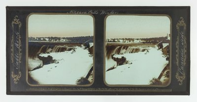 冬、ナイアガラの滝、テーブルロック、カナダ側 作： Frederic and William Langenheim