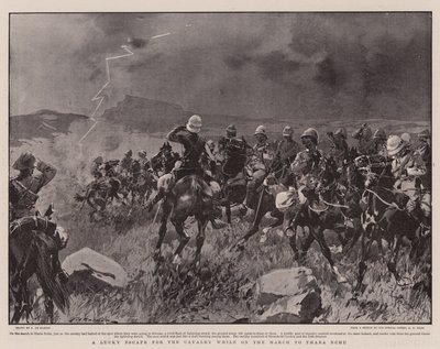 3月のタバヌチュへの騎兵のラッキーエスケープ 作： Frederic de Haenen