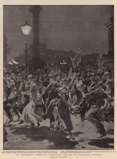 土曜日の夜のトラファルガー広場での即興ダンス 作： Frederic de Haenen