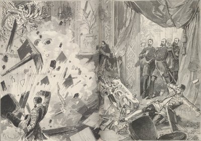 1880年2月17日の夜、爆発後の皇帝アレクサンドル2世。 作： Frederic de Haenen