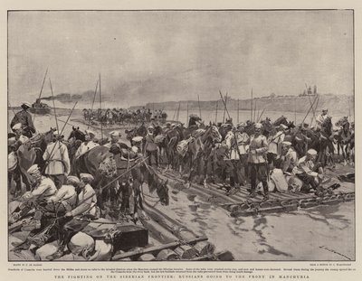 シベリアのフロンティアでの戦い、満州の前線に向かうロシア人 作： Frederic de Haenen