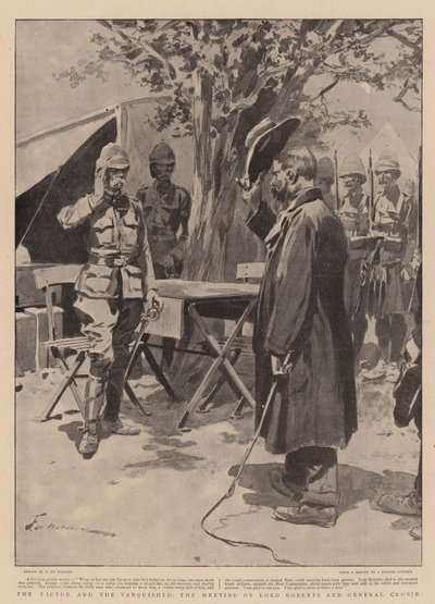 勝利者と敗北者、ロバーツ卿とクロニエ将軍の会合 作： Frederic de Haenen