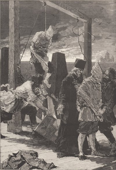 1880年11月16日のアレクサンドルクビアトコフスキーとアンドレイプレスニャコフの処刑。 作： Frederic de Haenen