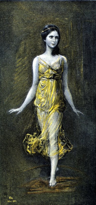 イサドラ・ダンカン（1878 - 1927） by Kaulbac.1902年11月 作： Frederich August Kaulbach