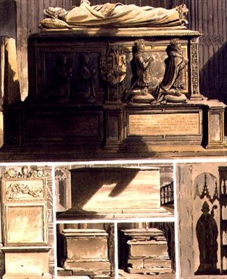 エドワード懺悔室の墓、「ウェストミンスター寺院」のプレートL、J. Bluck (fl.1791-1831) の彫刻、Rudolph Ackermann (1764-1834) による1812年のアクアチント。 作： Frederick (after) Mackenzie