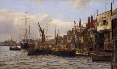 「ライムハウスの川」、1890年頃 作： Frederick A Winkfield