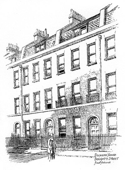 ディケンズハウス、48 Doughty Street、ロンドン、1912。 作： Frederick Adcock