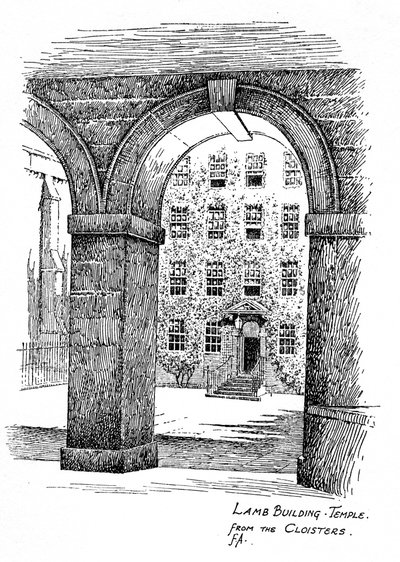 子羊の建物、寺院、回廊、ロンドン、1912年から 作： Frederick Adcock