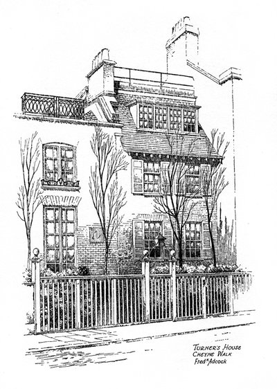 ターナーズハウス、チェインウォーク、チェルシー、ロンドン、1912 作： Frederick Adcock