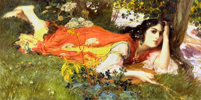 ランニングブルックで 作： Frederick Arthur Bridgman