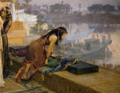 フィラエのテラスに立つクレオパトラ 作： Frederick Arthur Bridgman