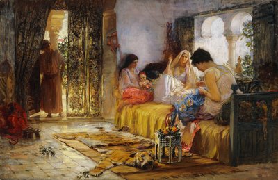 国内のインテリアシーン、 作： Frederick Arthur Bridgman