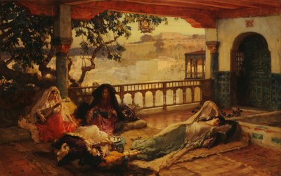 アルジェの夕べ、1880〜1889年 作： Frederick Arthur Bridgman