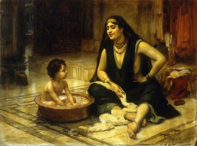フェラヒンと子供 作： Frederick Arthur Bridgman