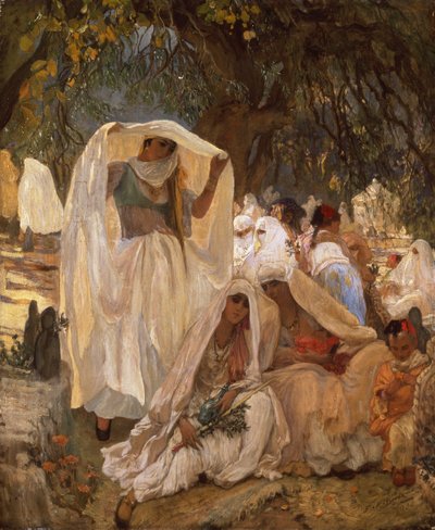 預言者の日のブリダの女性たち、アルジェリア 作： Frederick Arthur Bridgman