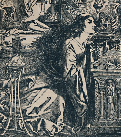 「ロザモンド、ロンバードの女王」、c1850-1900、1923 作： Frederick Augustus Sandys