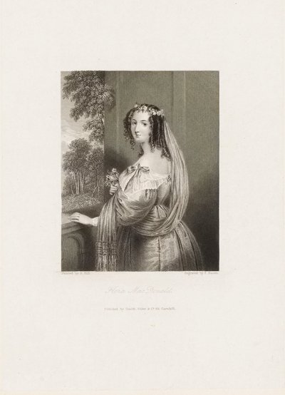 フローラ・マクドナルド、1850年頃（プリント） 作： Frederick Bacon