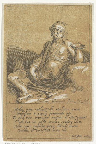 トレイで体の不自由な物乞い 小さなフィギュア（シリーズタイトル） 作： Frederick Bloemaert