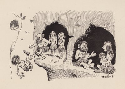 F・オッパー著「Our Antediluvian Ancestors」：サーティーナイン（リトグラフ） 作： Frederick Burr Opper