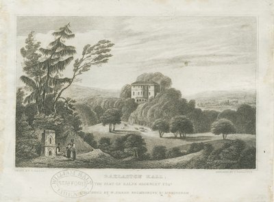 Barlaston Hall: engraving, nd [mid 19 cent] (print) 作： Frederick Calvert