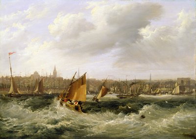 マージー川とニューブライトンのランカシャー州リバプール、1838年（ペアについては257066を参照） 作： Frederick Calvert