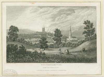 ウォルヴァーハンプトン-ペン・ロードからの遠景：スティール・エングレーヴィング、nd [c 1830] (プリント) 作： Frederick Calvert