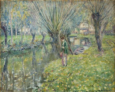 川のそばで 作： Frederick Carl Frieseke
