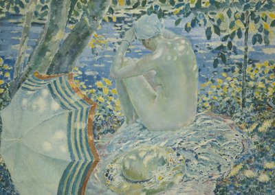 銀行にて 1915年頃（キャンバスに油彩） 作： Frederick Carl Frieseke