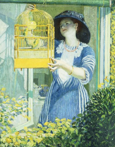 開いているウィンドウ 作： Frederick Carl Frieseke