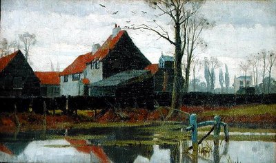 農場の建物」1889年頃（油彩・キャンバス） 作： Frederick Cayley Robinson