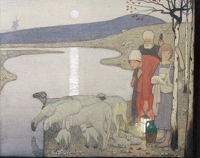 Pastoral, c.1923 (graphite, watercolor & gouache on board) 作： Frederick Cayley Robinson