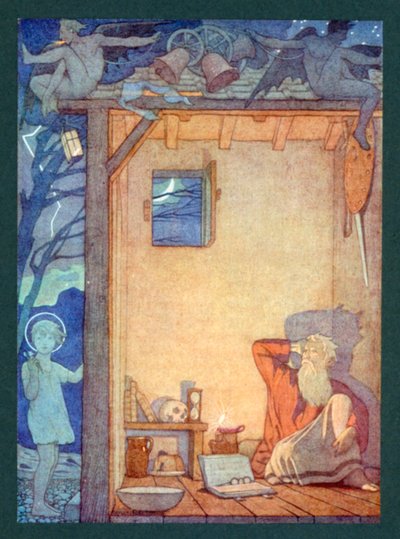 聖クリストファー、3世紀、7月25日祭（カラーリトグラフ） 作： Frederick Cayley Robinson