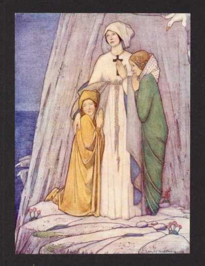 聖エセルドレーダ、8世紀、6月23日祭（カラーリトグラフ） 作： Frederick Cayley Robinson