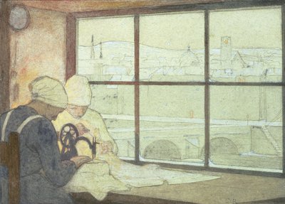 徹夜（鉛筆とトイレ） 作： Frederick Cayley Robinson