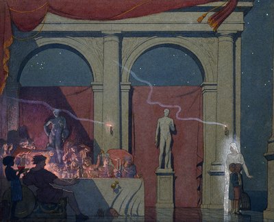 ティルティルは豪華な宮殿でダイヤモンドを回す、1911 作： Frederick Cayley Robinson