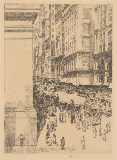 5番街、正午、1916年。 作： Frederick Childe Hassam