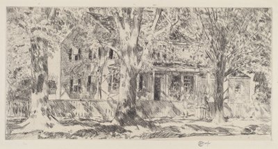 メインストリートの家、イーストハンプトン、1922年。 作： Frederick Childe Hassam