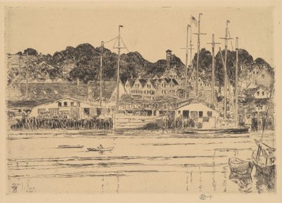 インナー ハーバー、グロスター、1923 年。 作： Frederick Childe Hassam