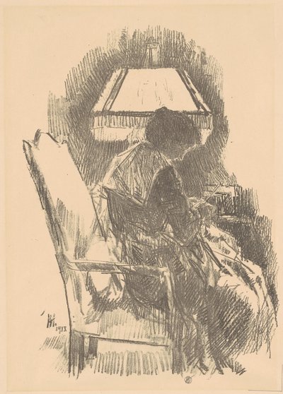 ミセス・ハッサム・ニッティング・ラージ、1918年。 作： Frederick Childe Hassam