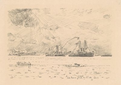 艦隊の帰還、1918 年。 作： Frederick Childe Hassam