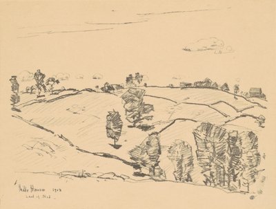 ストーンフェンス、ノッドの国、1918年。 作： Frederick Childe Hassam