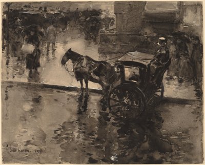 アベニューの上げ潮、おそらく 1890 年。 作： Frederick Childe Hassam