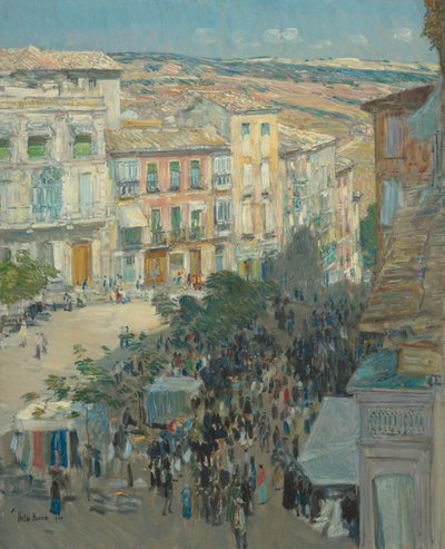 南フランスの都市の眺め、1910 年。 作： Frederick Childe Hassam
